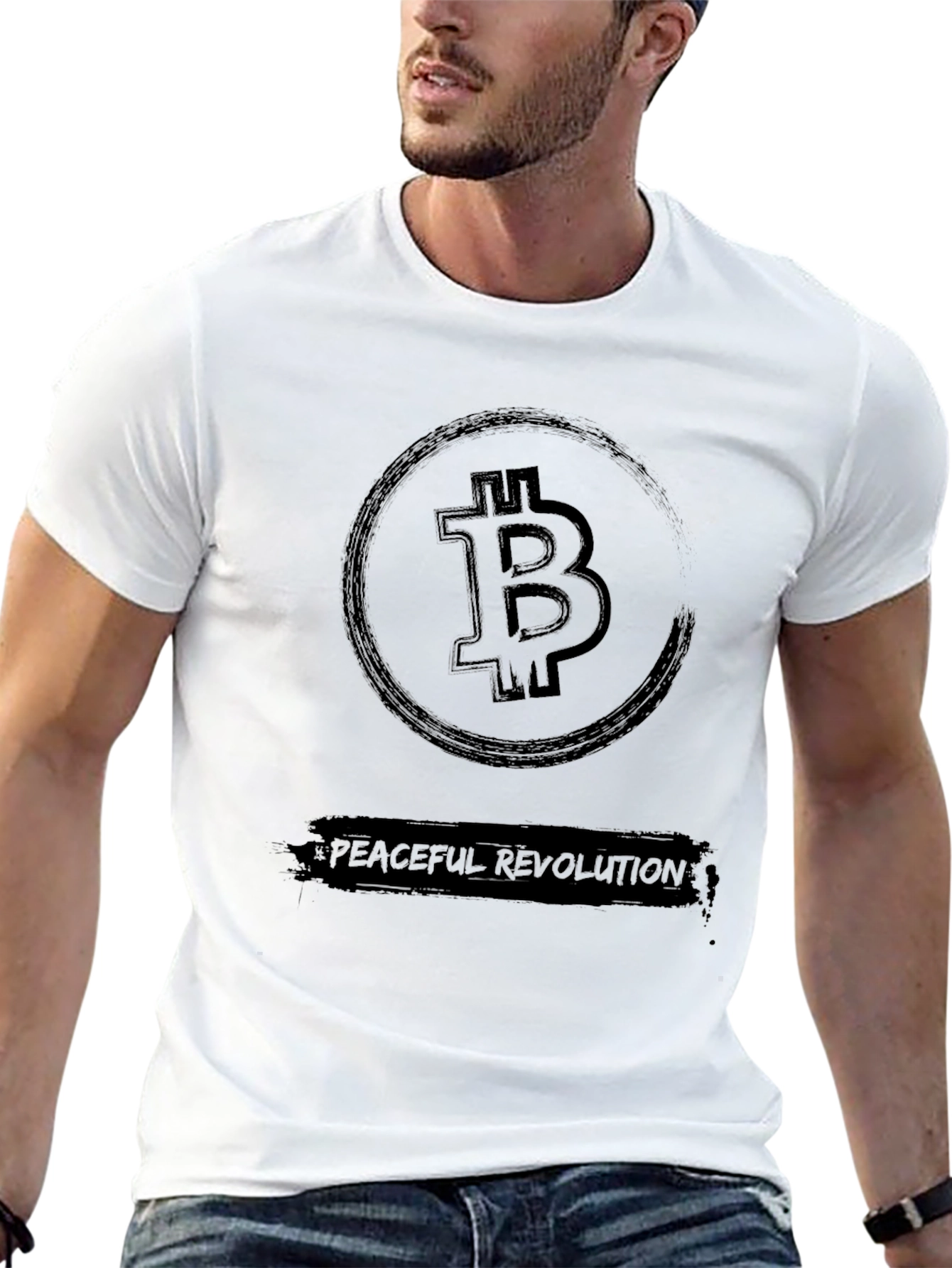 Bitcoin Peaceful Revolution Graphic Tee - Black