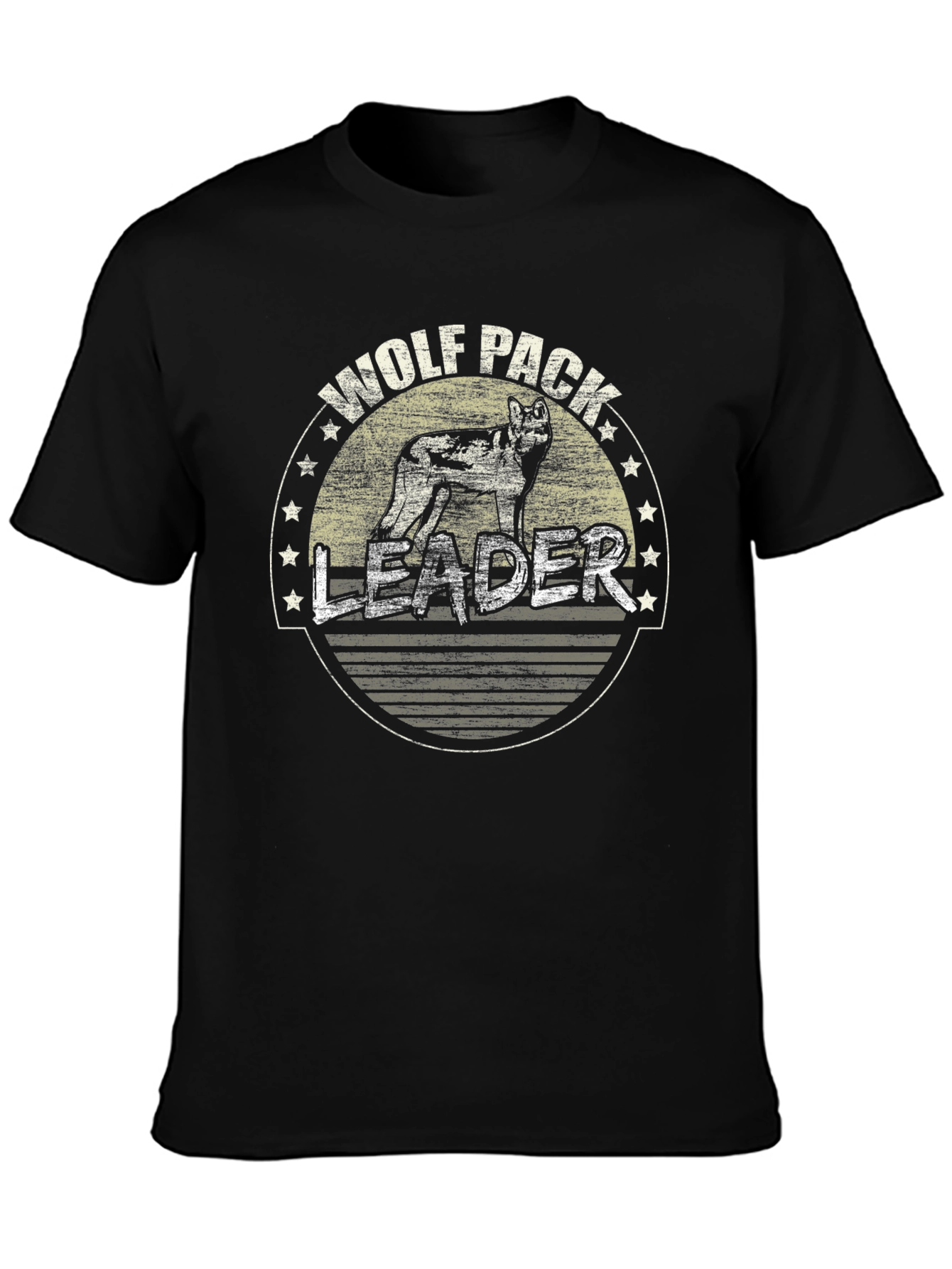 Wolf Pack Leader Black Graphic Tee