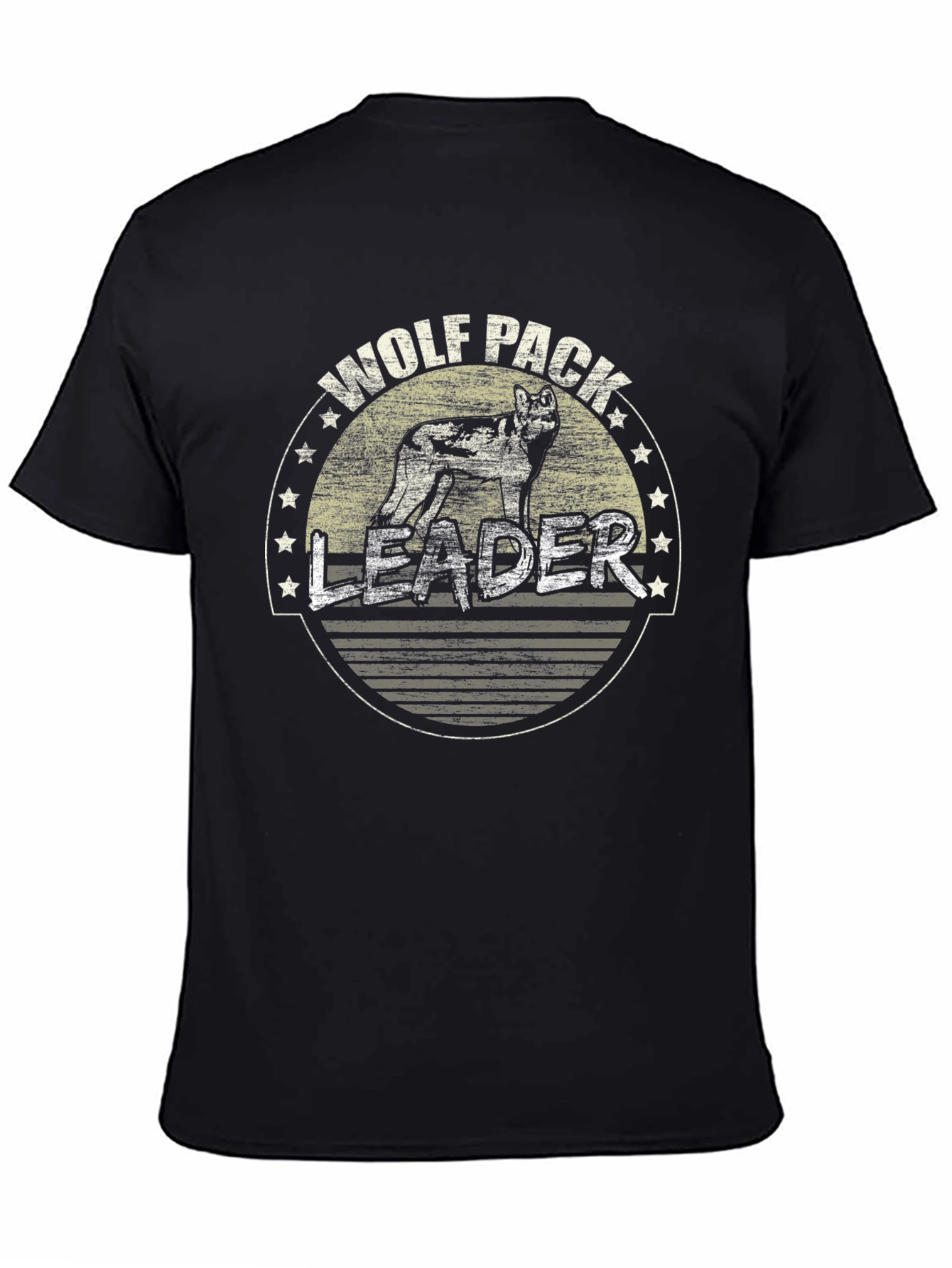 Wolf Pack Leader Black Graphic Tee