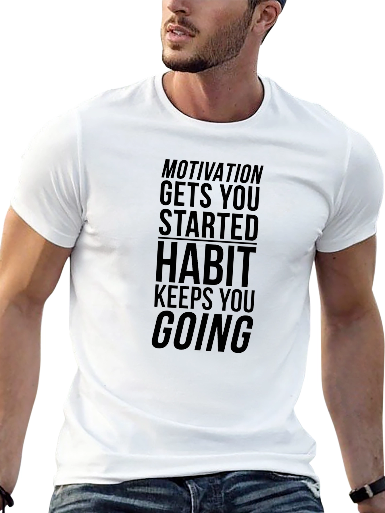 Motivation Habit Black Graphic Tee