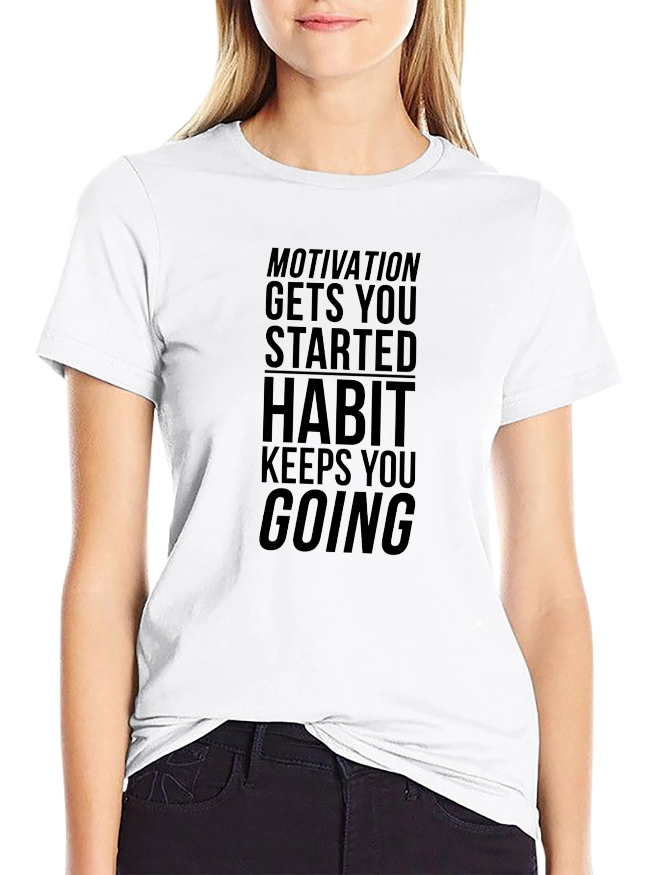 Motivation Habit Black Graphic Tee