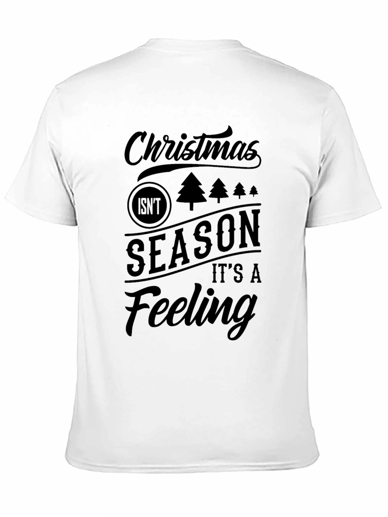 Christmas Feeling Graphic Print Mens Black T-Shirt