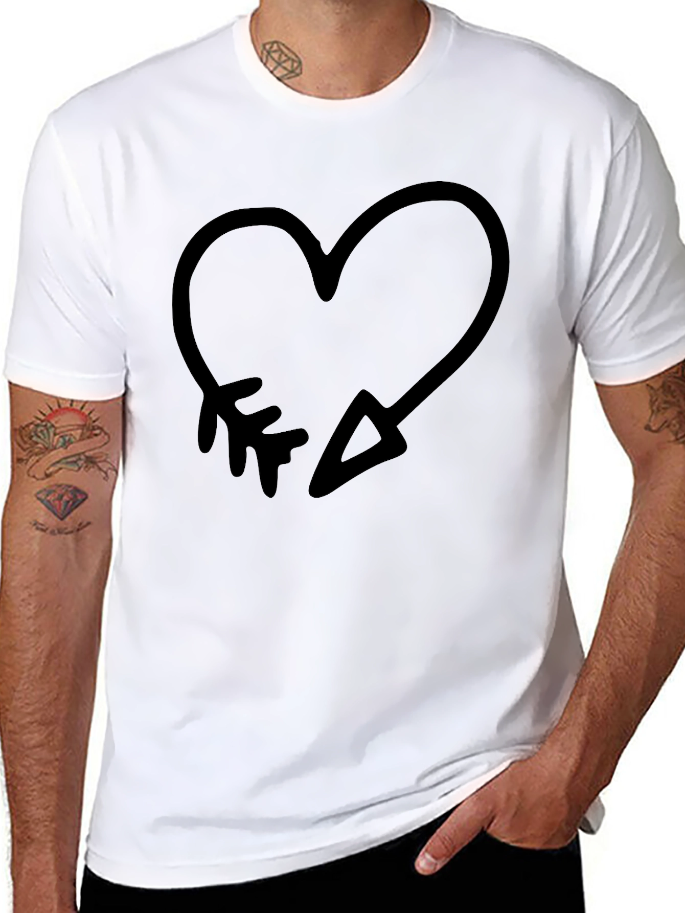 Heart Arrow Graphic Tee - Trendy Casual Style
