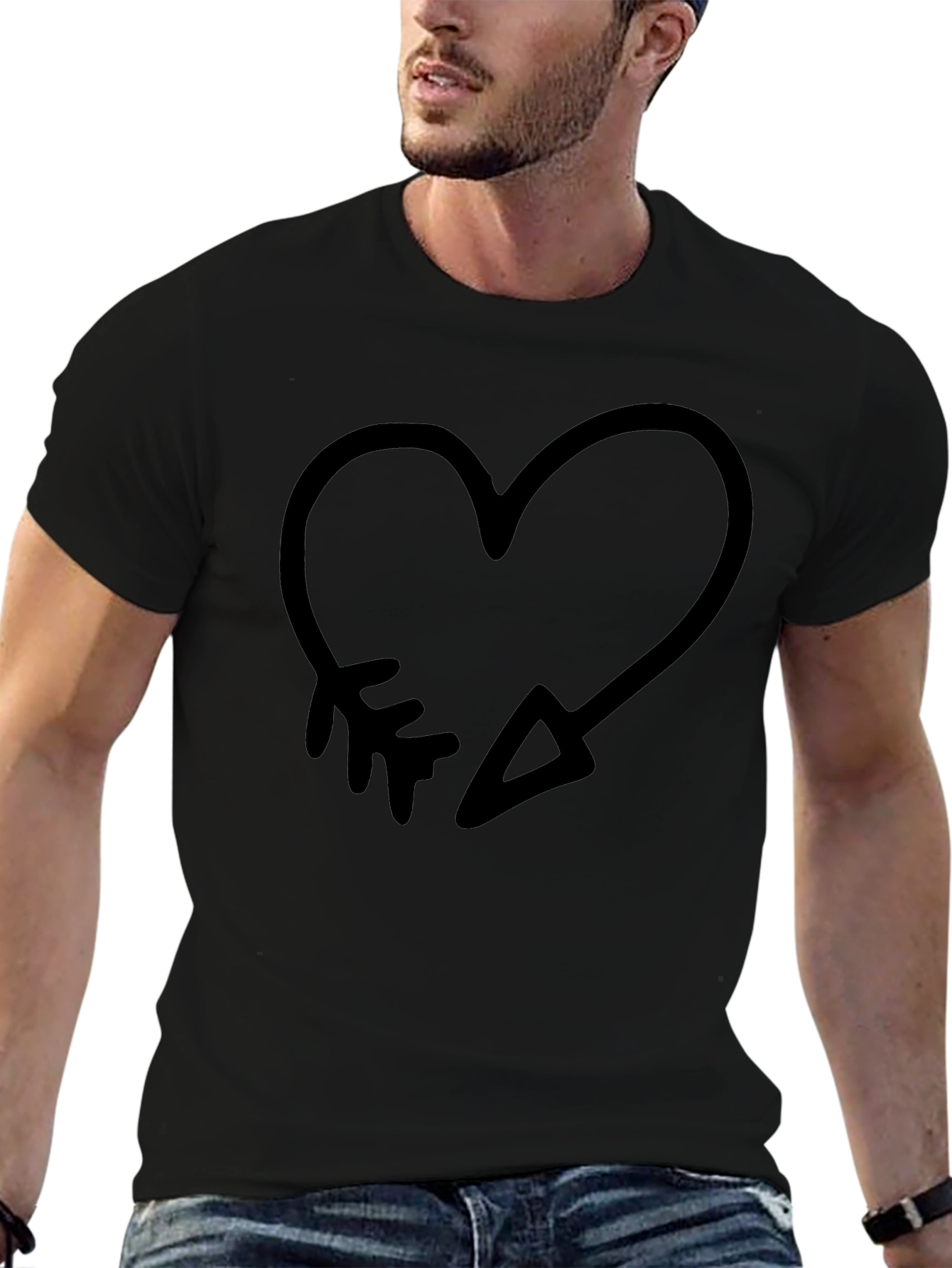 Heart Arrow Graphic Tee - Trendy Casual Style