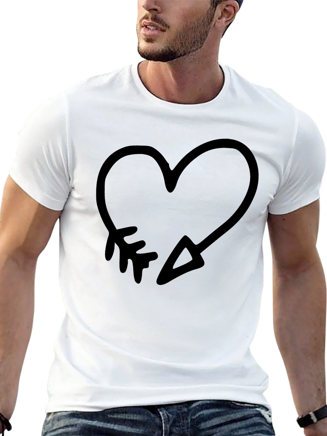 Heart Arrow Graphic Tee - Trendy Casual Style