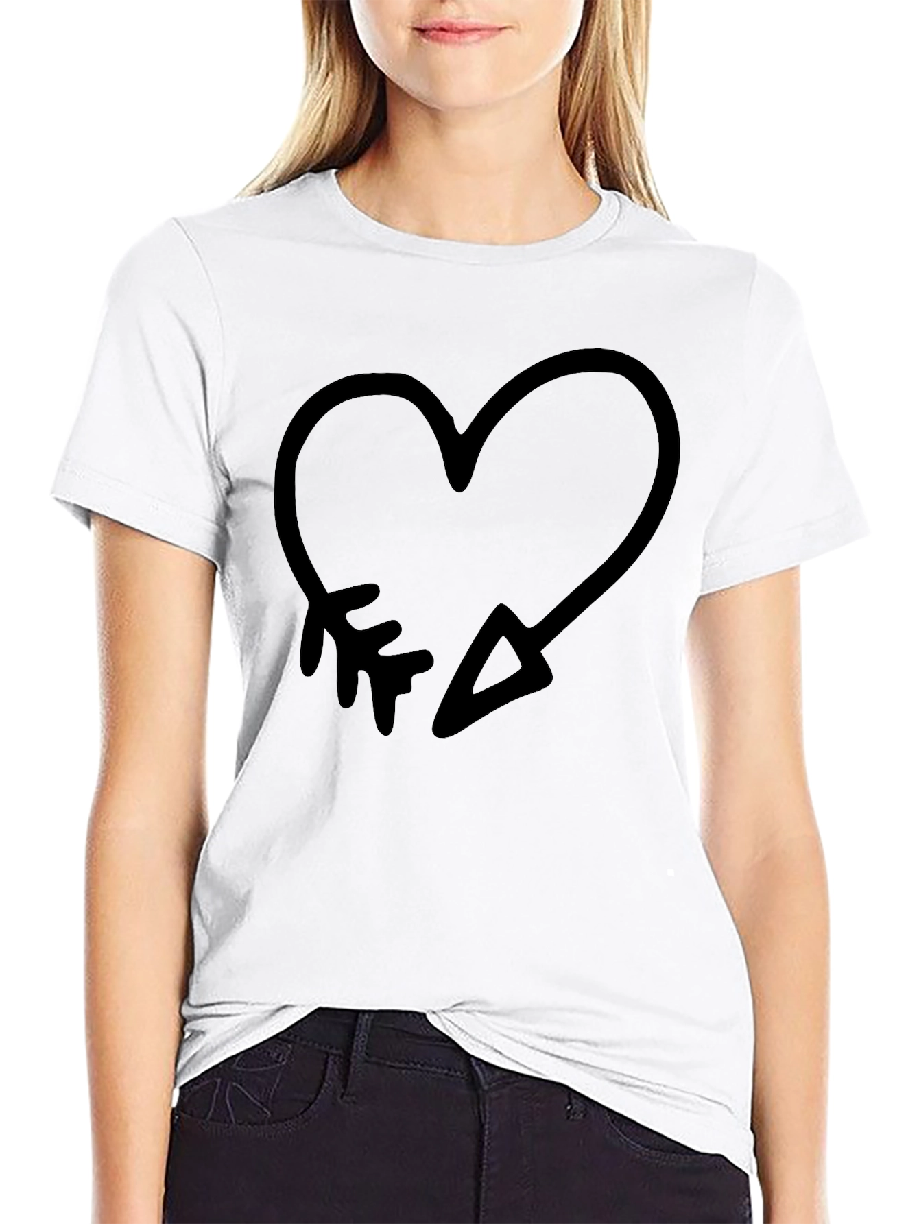 Heart Arrow Graphic Tee - Trendy Casual Style
