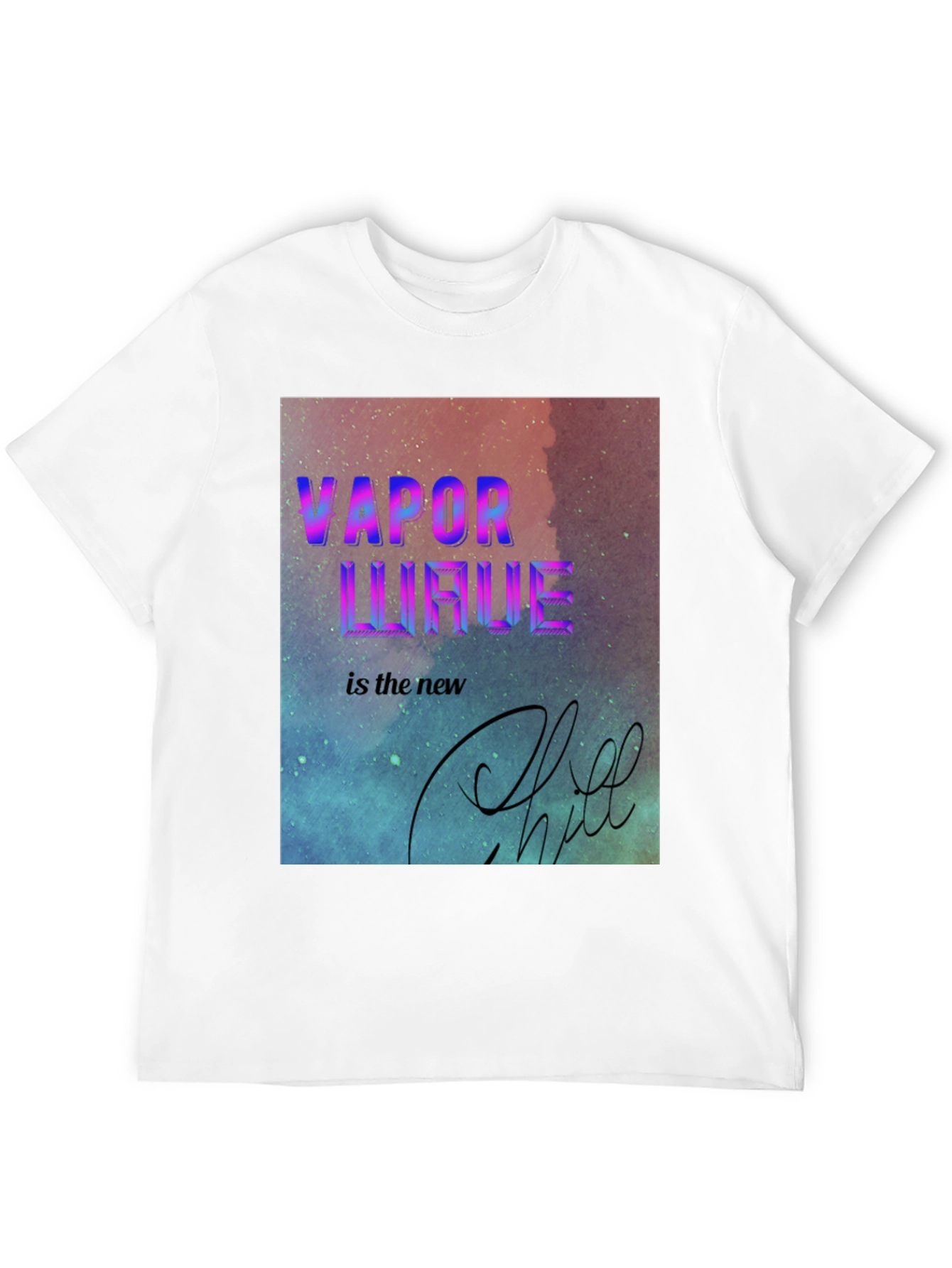 Vaporwave Chill Tee - Retro Aesthetic Black T-Shirt