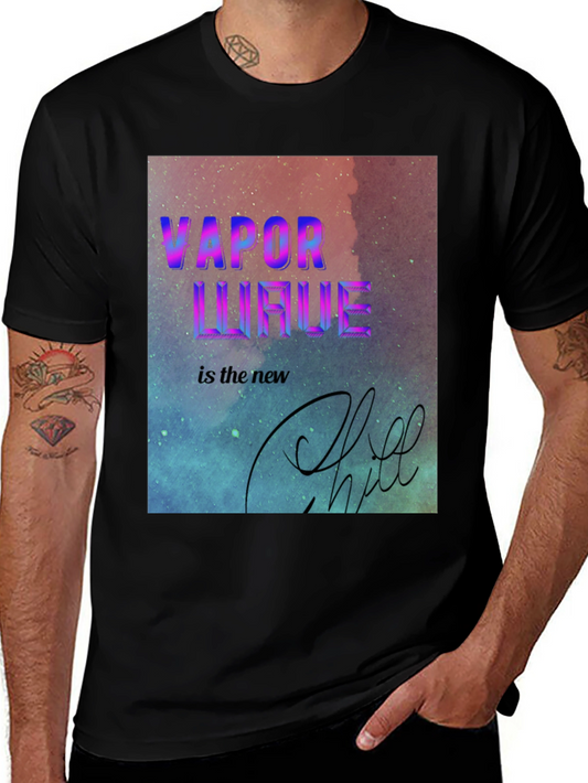 Vaporwave Chill Tee - Retro Aesthetic Black T-Shirt