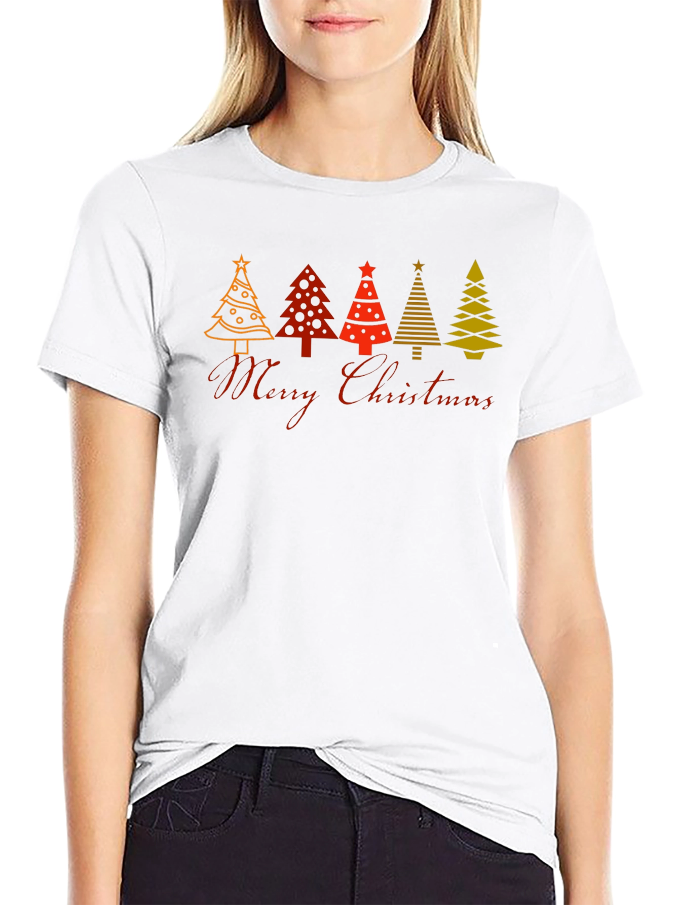 Festive Christmas Tree Graphic T-Shirt