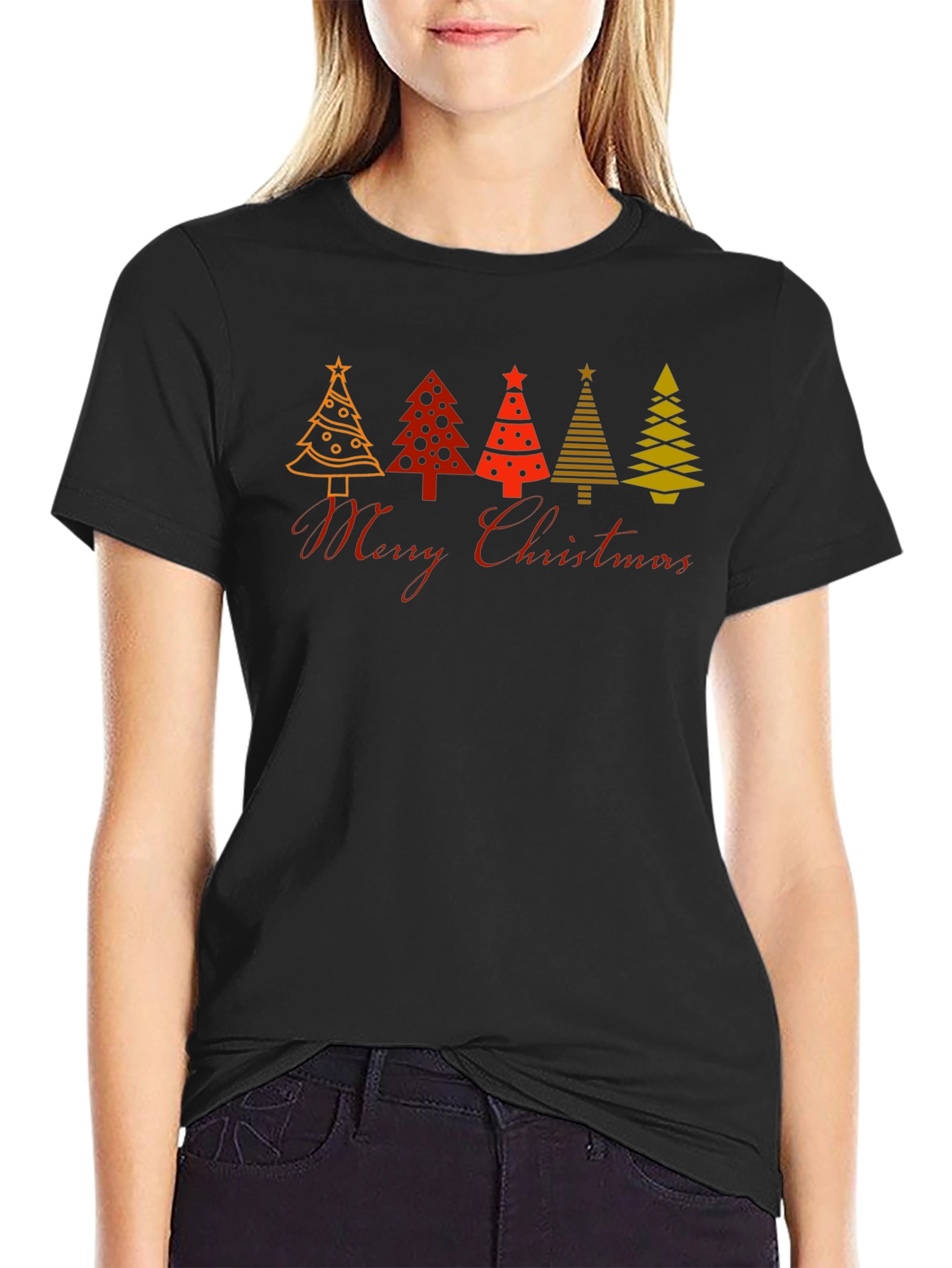 Festive Christmas Tree Graphic T-Shirt