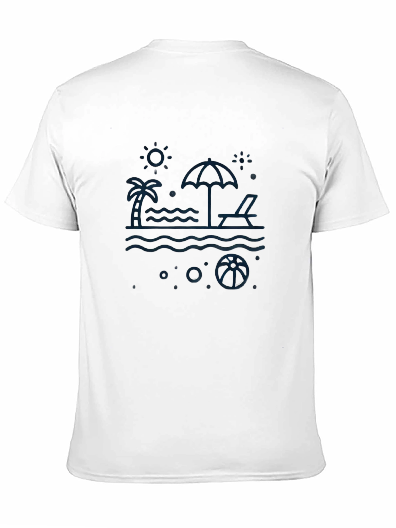 Mens Black Beach Graphic Tee