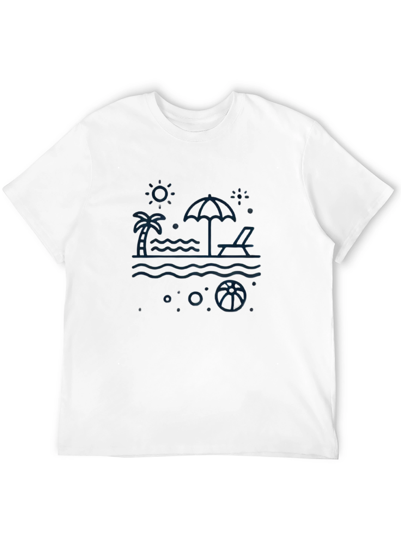 Mens Black Beach Graphic Tee