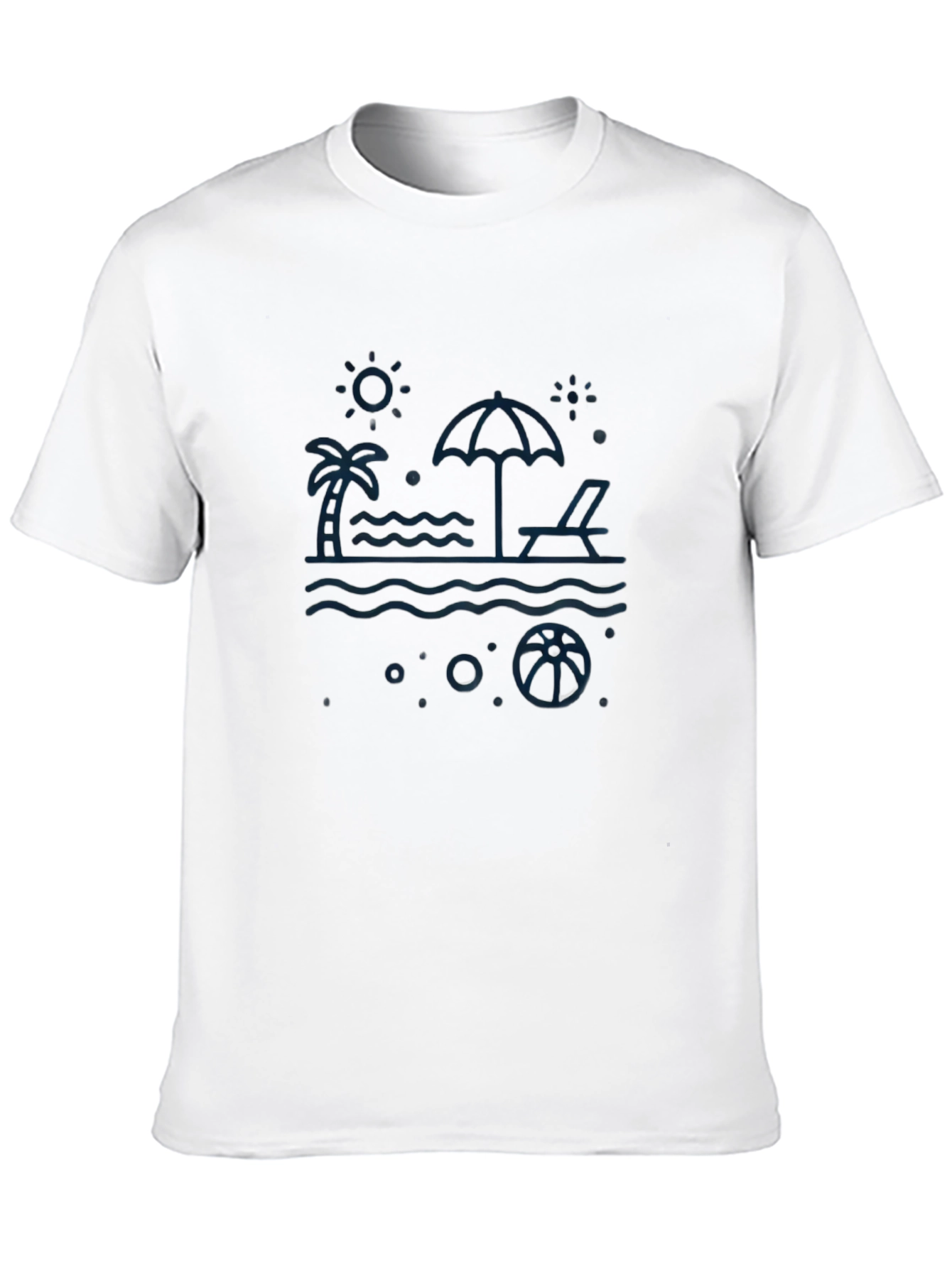 Mens Black Beach Graphic Tee