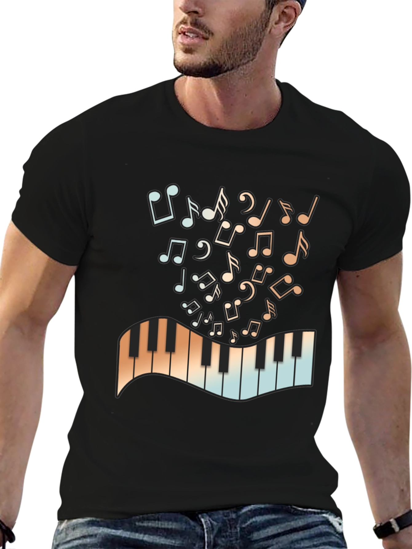 Musical Notes & Keys Graphic T-Shirt