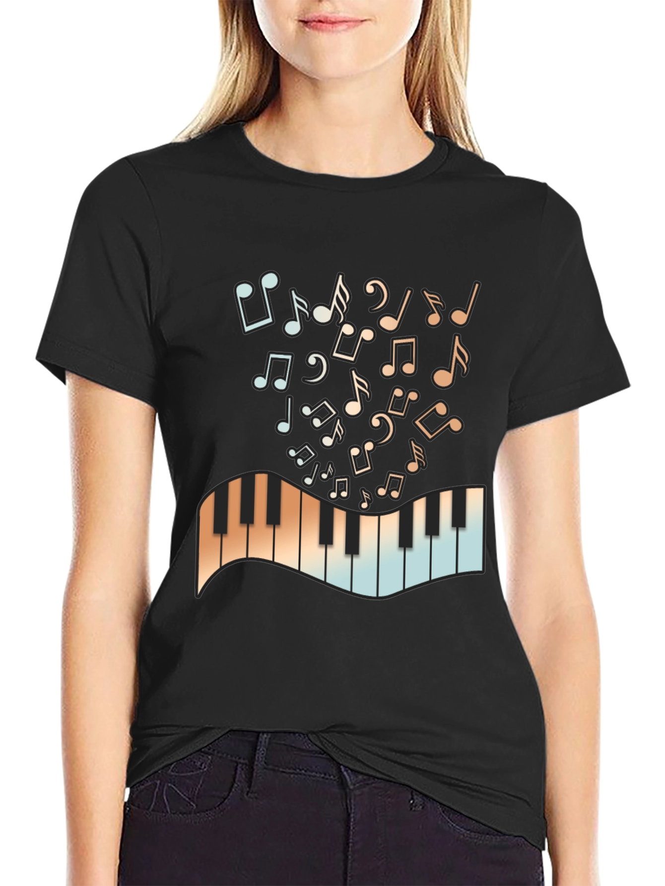 Musical Notes & Keys Graphic T-Shirt