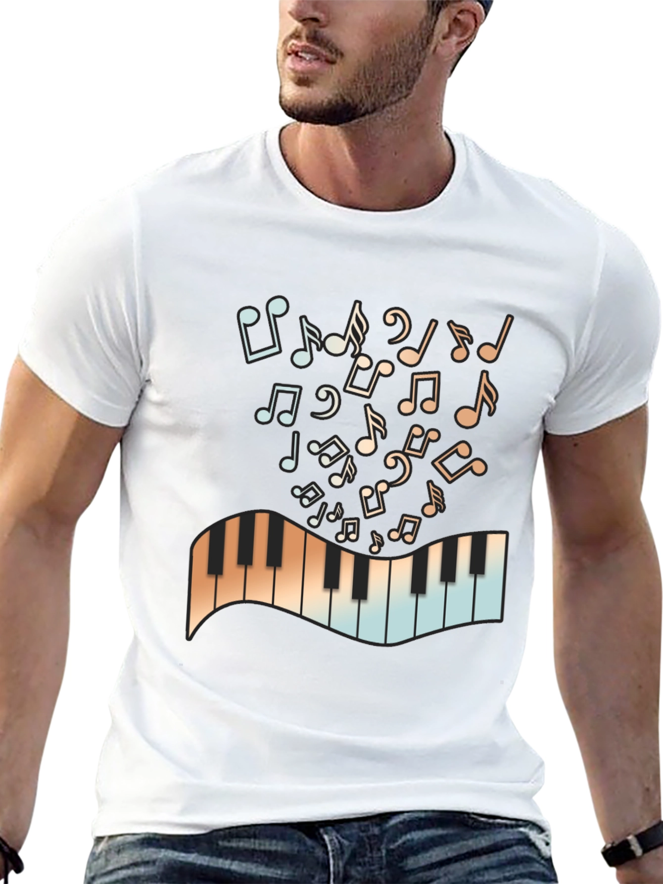 Musical Notes & Keys Graphic T-Shirt