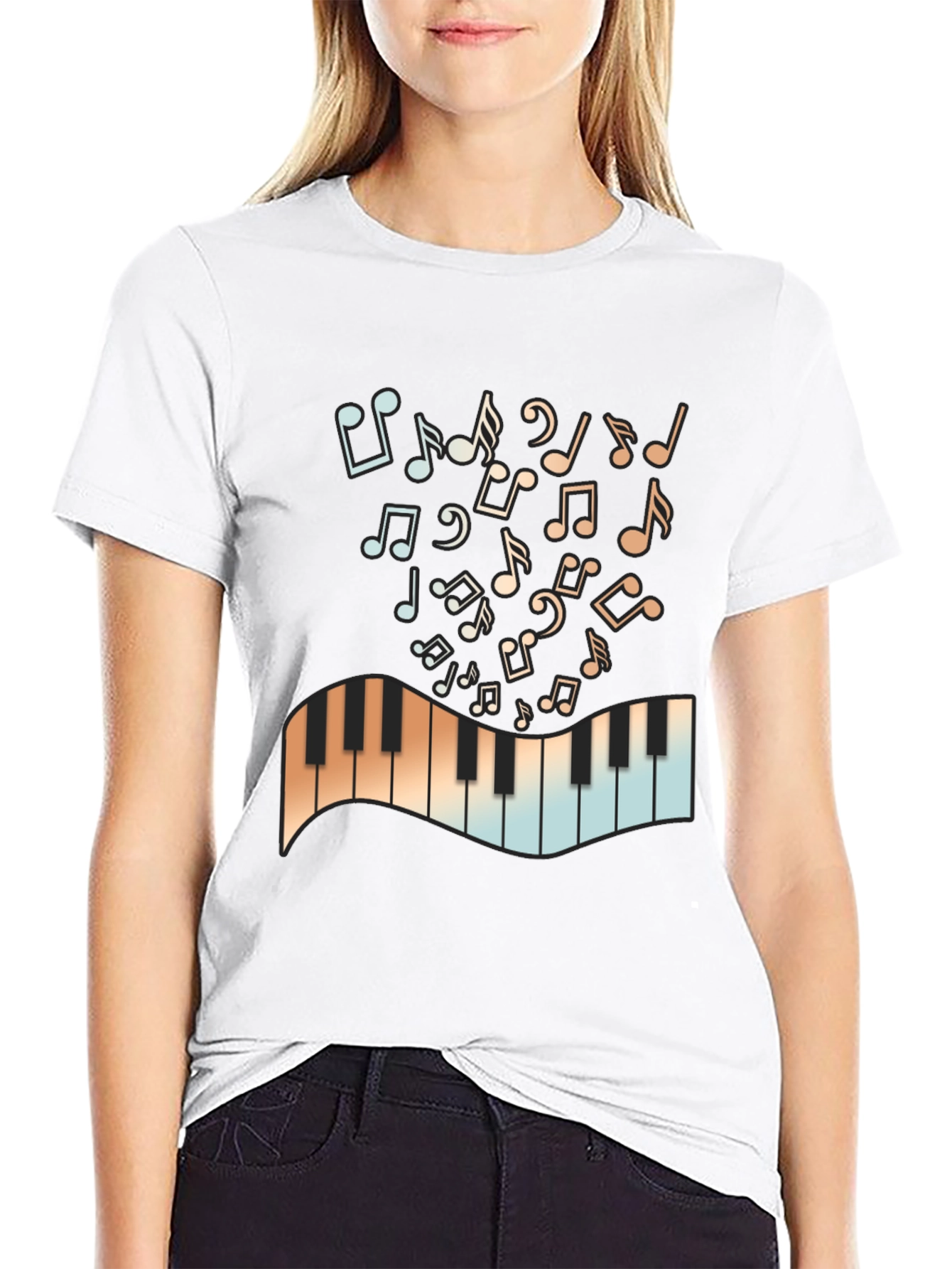Musical Notes & Keys Graphic T-Shirt