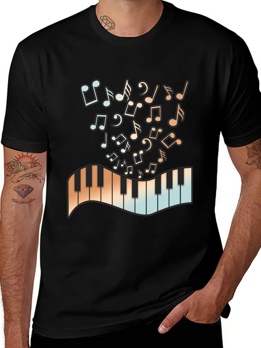 Musical Notes & Keys Graphic T-Shirt