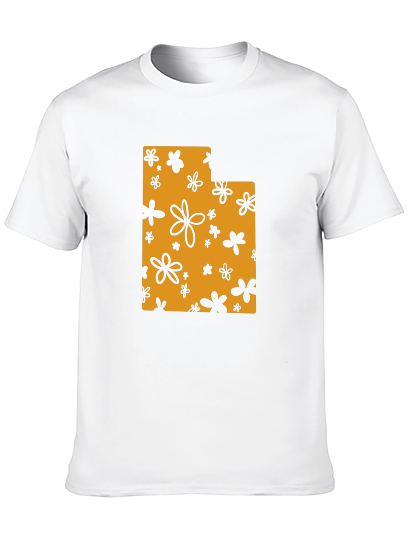 Floral Utah State T-Shirt - Black