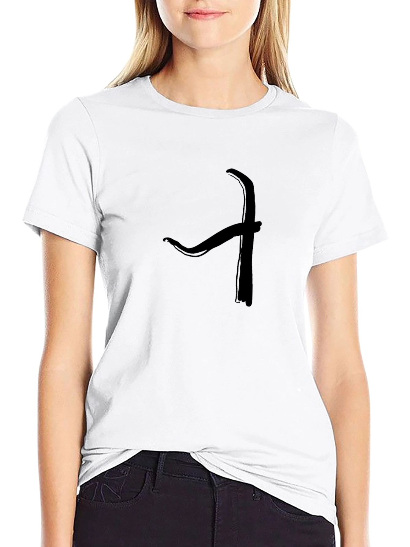 Stylish Black T-Shirt with Abstract Design