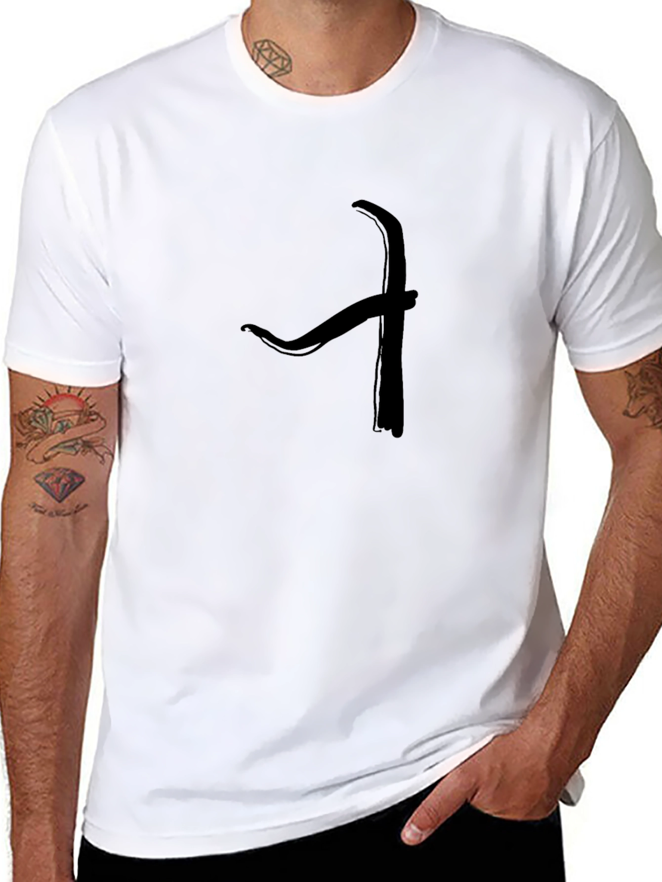 Stylish Black T-Shirt with Abstract Design