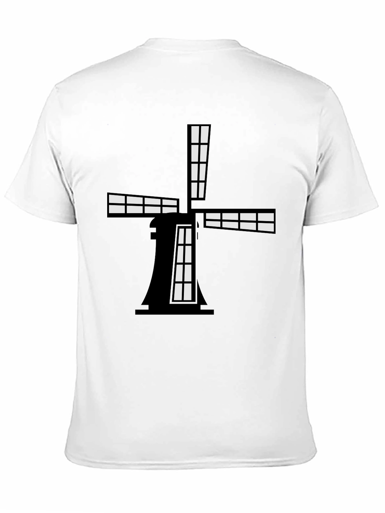 Windmill Graphic Tee - Black Cotton Blend Shirt