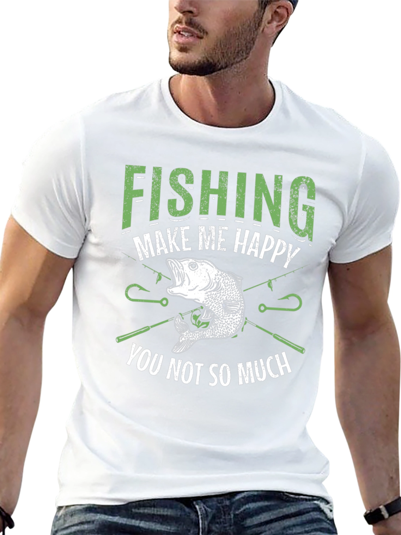 Funny Fishing T-Shirt - Makes Me Happy