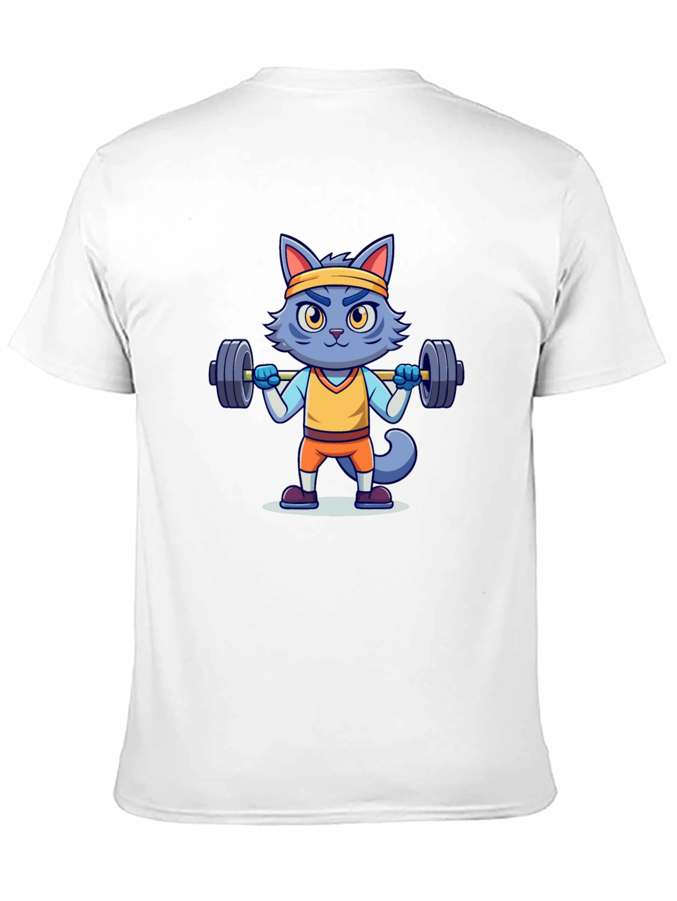 Weightlifting Cat T-Shirt - Black Cotton Tee
