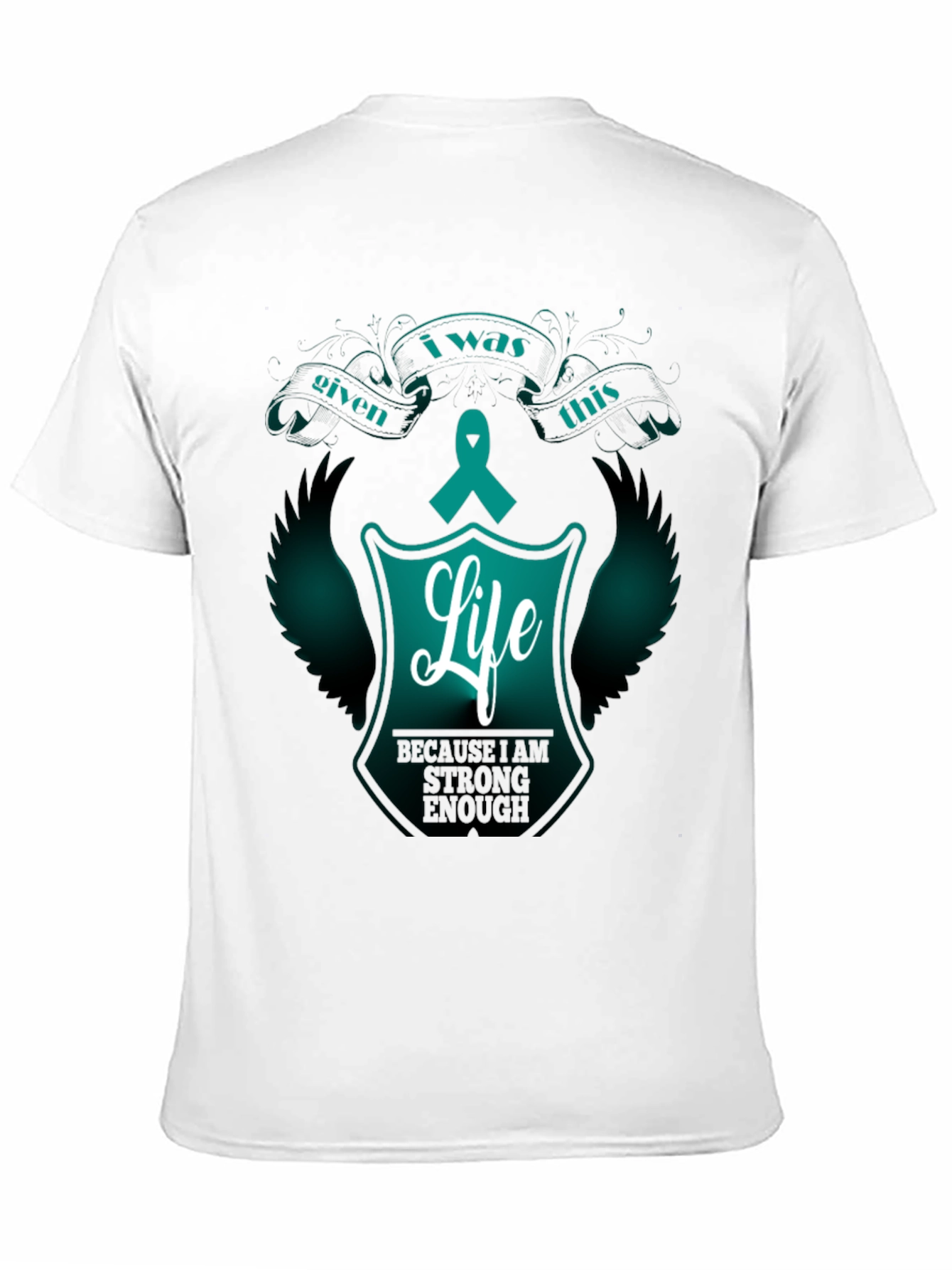 Life Ribbon Graphic Tee - Teal Awareness Shirt
