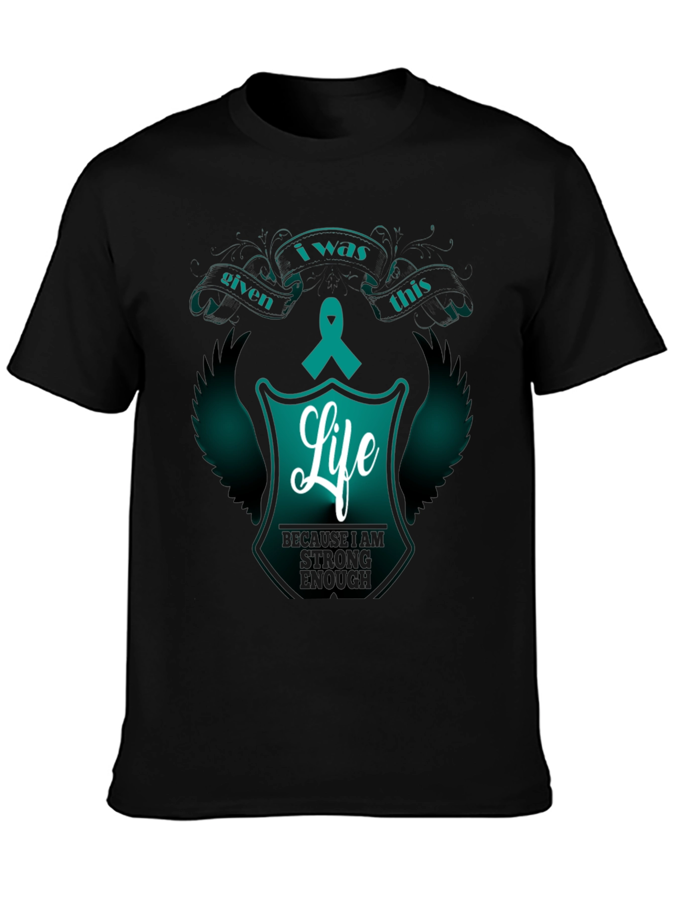 Life Ribbon Graphic Tee - Teal Awareness Shirt