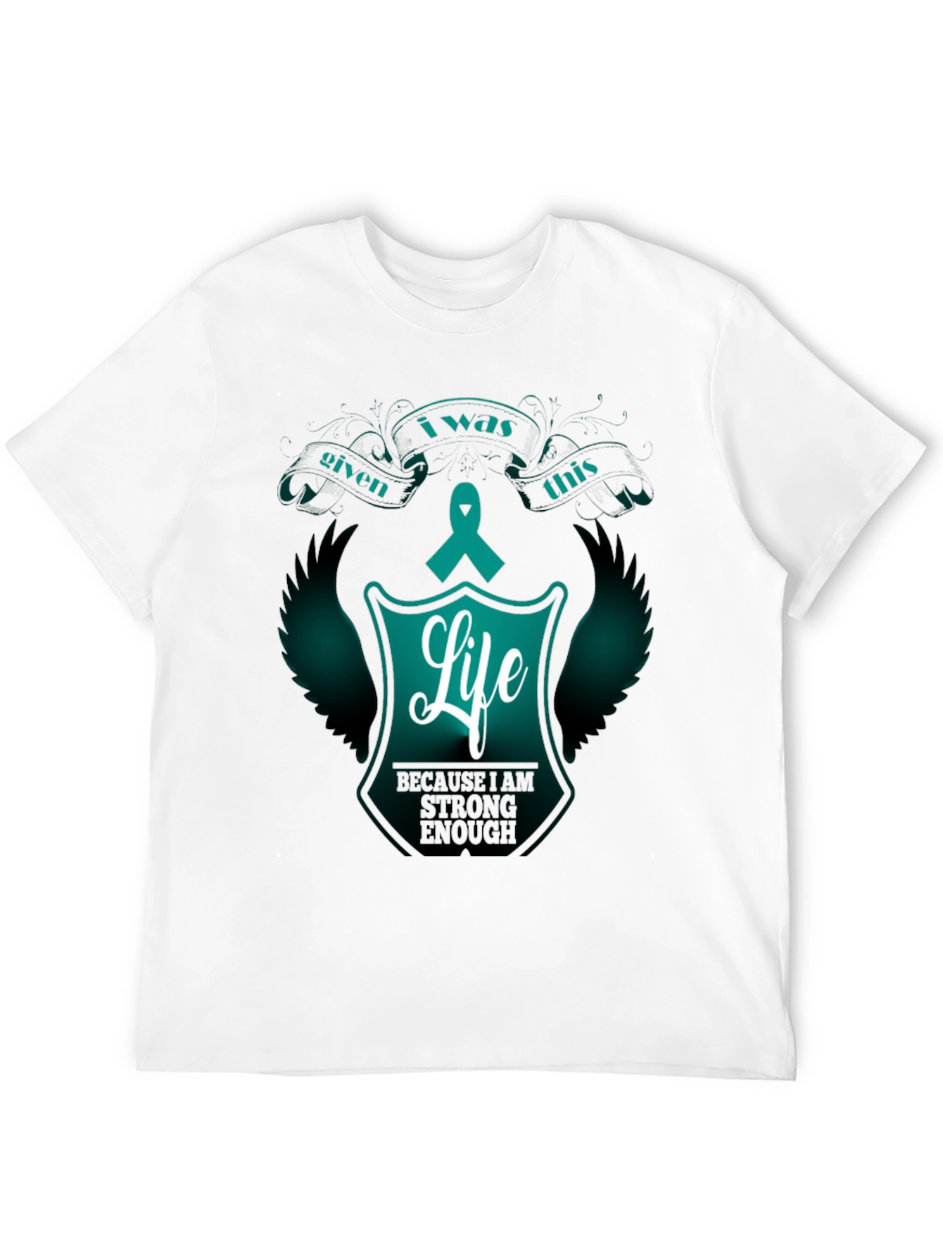 Life Ribbon Graphic Tee - Teal Awareness Shirt