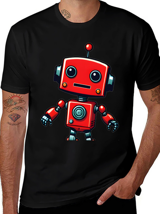 Cute Robot Graphic Tee - Fun & Stylish Black T-Shirt