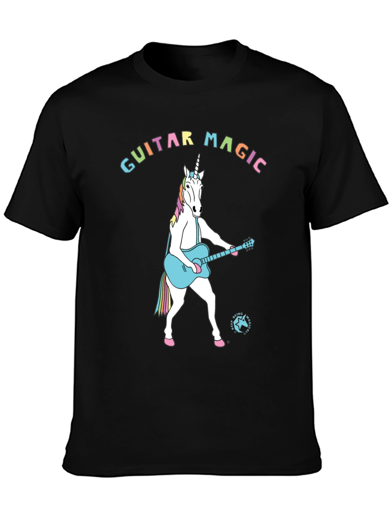Guitar Magic Unicorn Graphic T-Shirt