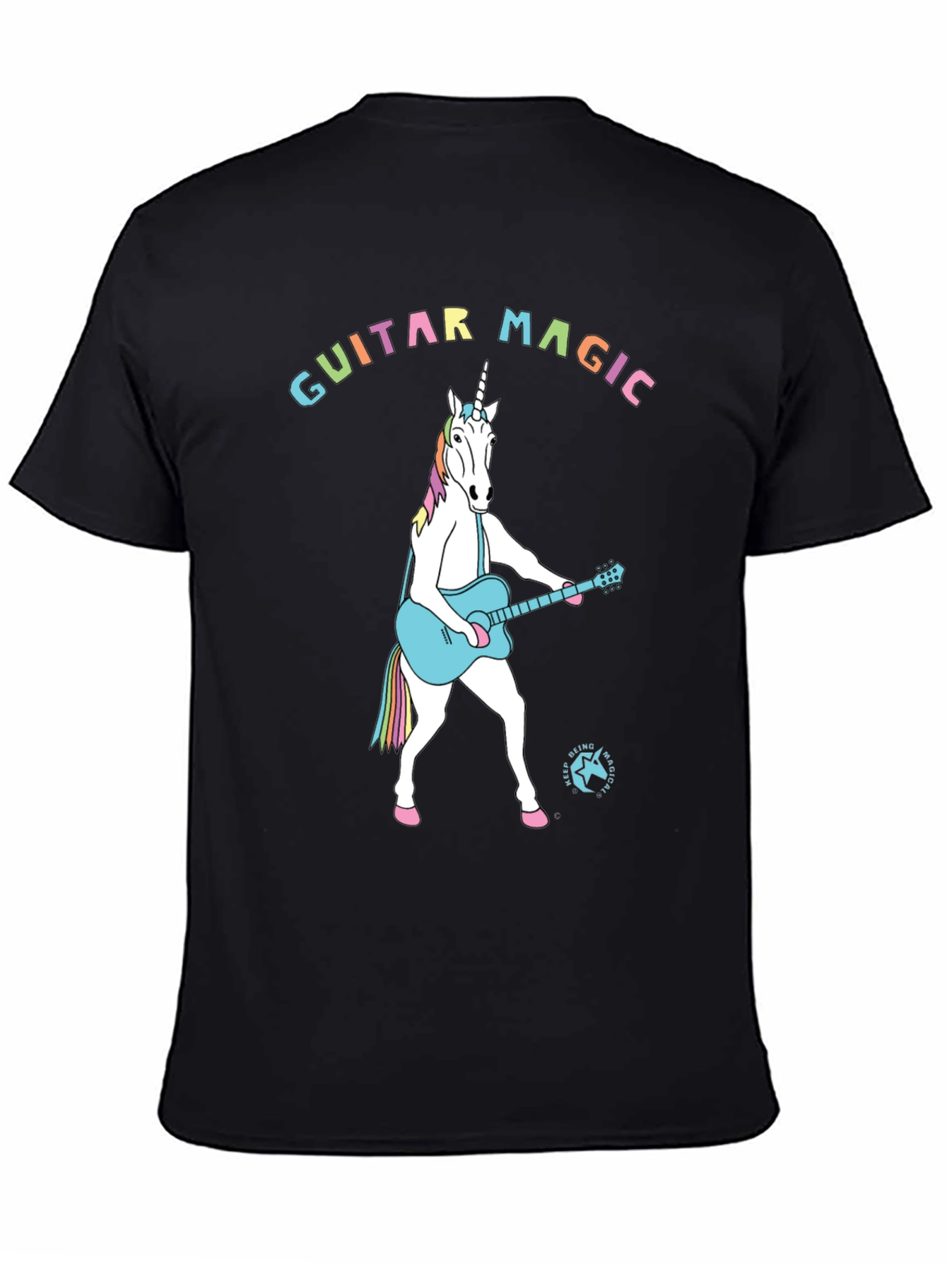 Guitar Magic Unicorn Graphic T-Shirt