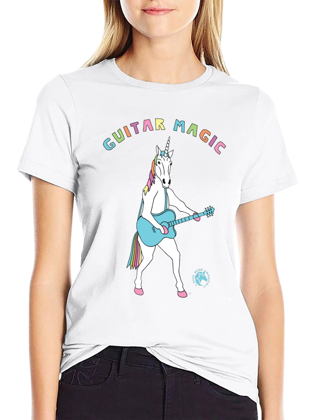 Guitar Magic Unicorn Graphic T-Shirt