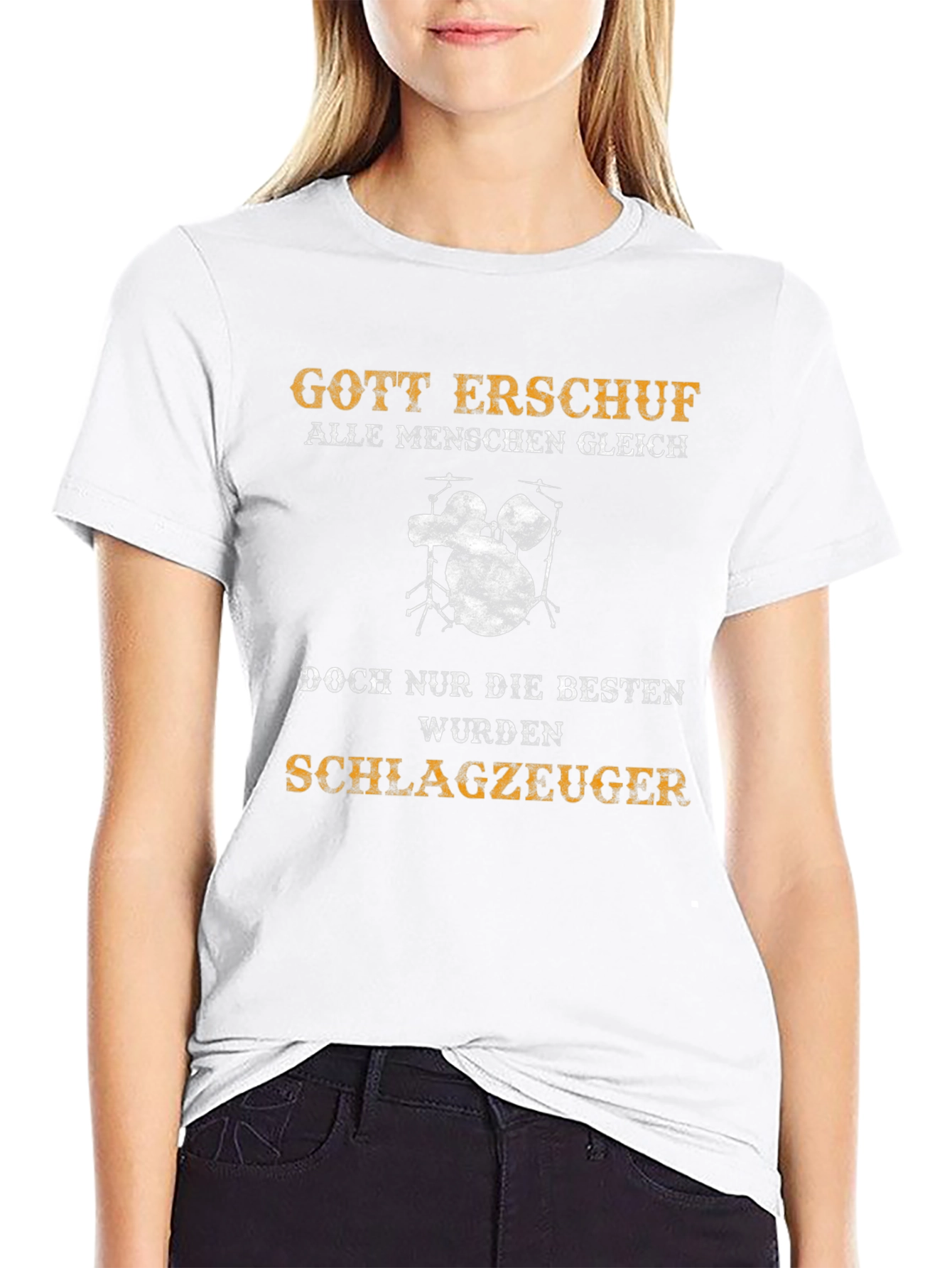 Drummer T-Shirt - Gott Erschuf Schlagzeuger