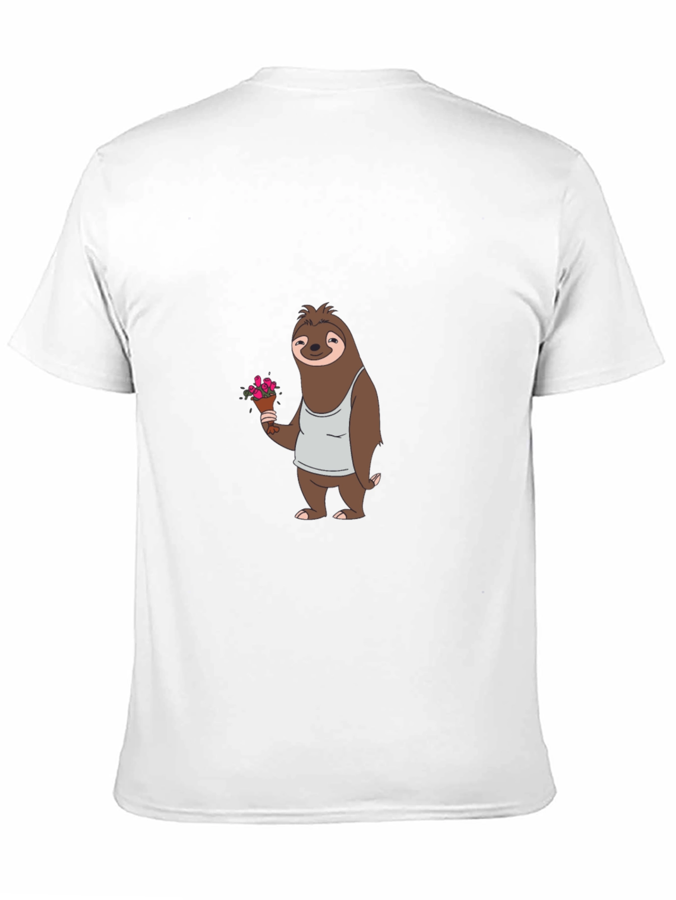 Sloth Holding Flowers Graphic T-Shirt