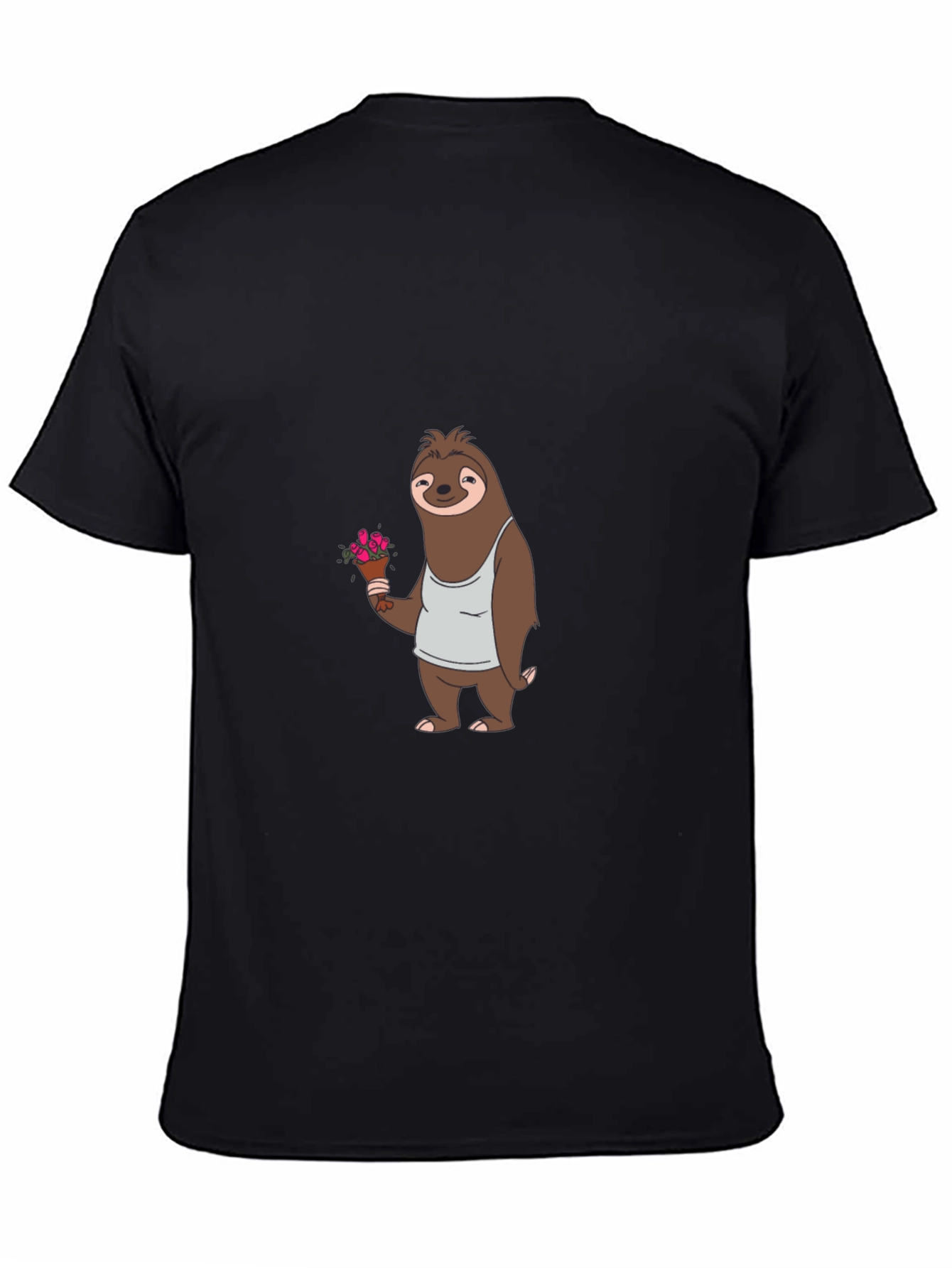 Sloth Holding Flowers Graphic T-Shirt