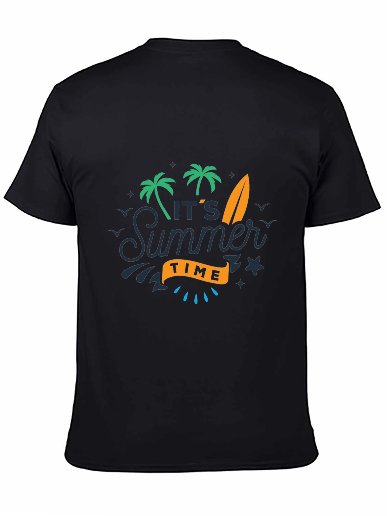 Summer Time Graphic Tee - Black Casual T-Shirt