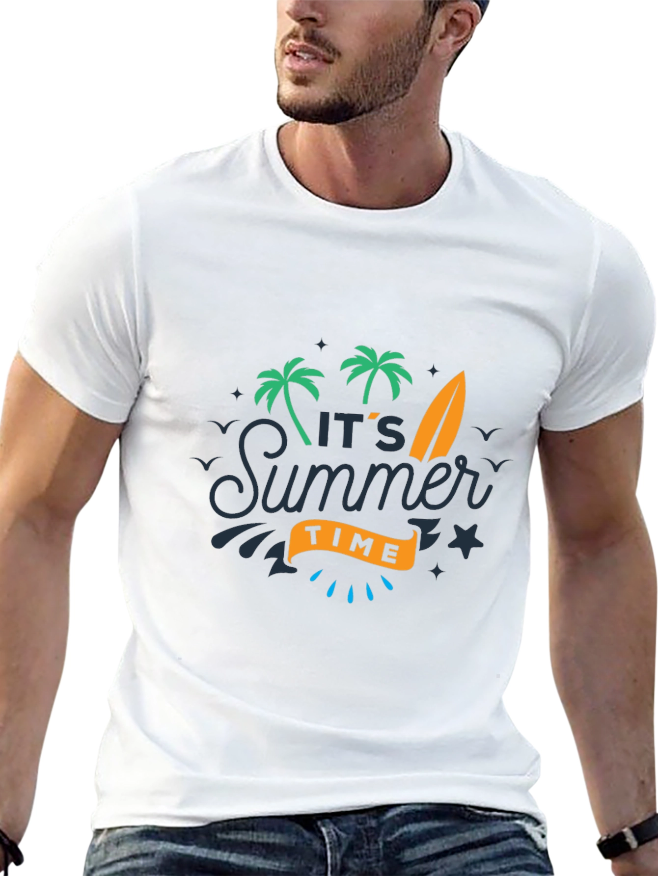 Summer Time Graphic Tee - Black Casual T-Shirt