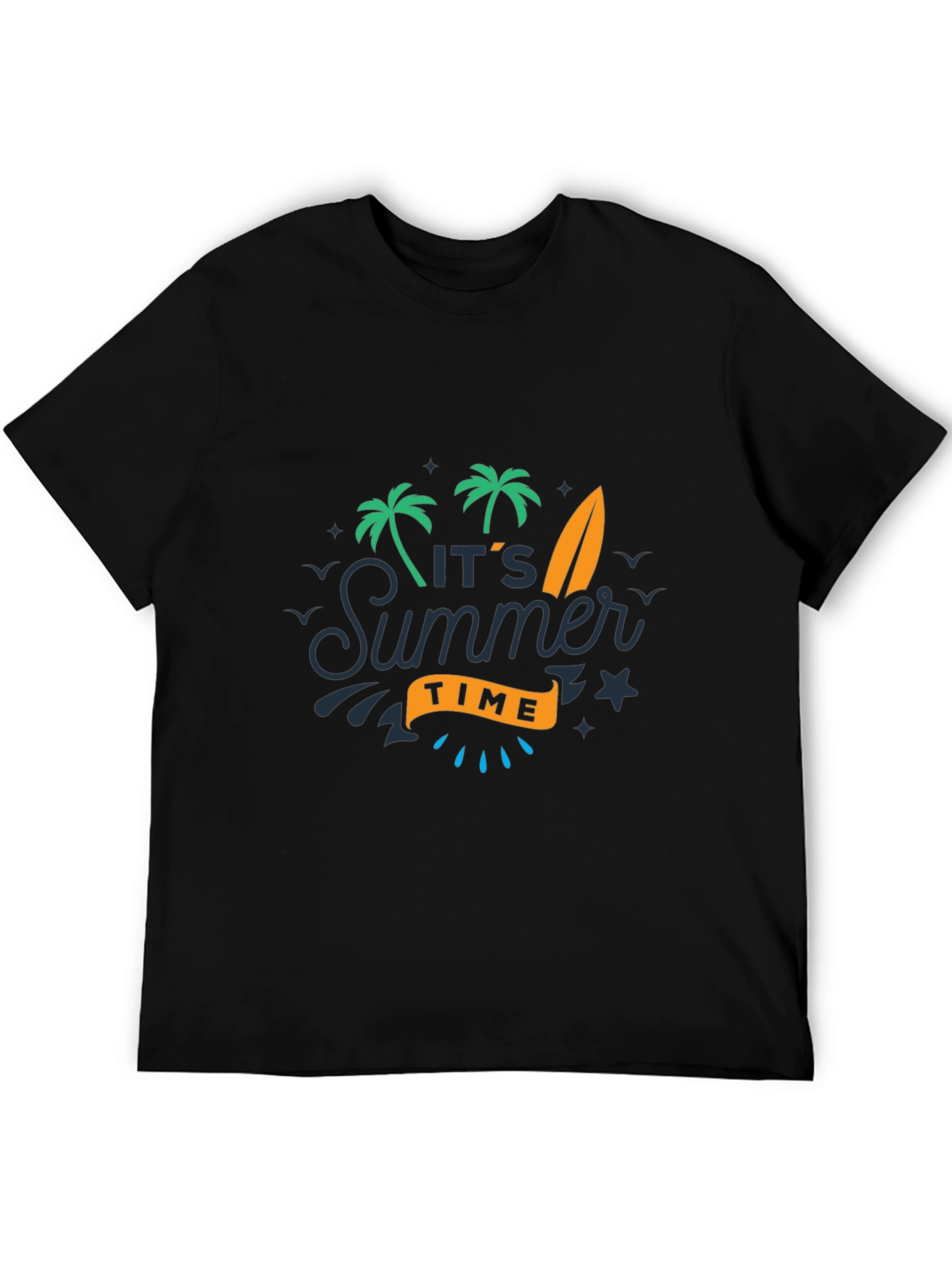 Summer Time Graphic Tee - Black Casual T-Shirt