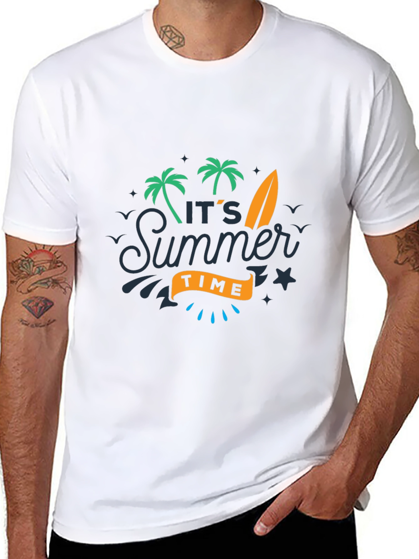 Summer Time Graphic Tee - Black Casual T-Shirt