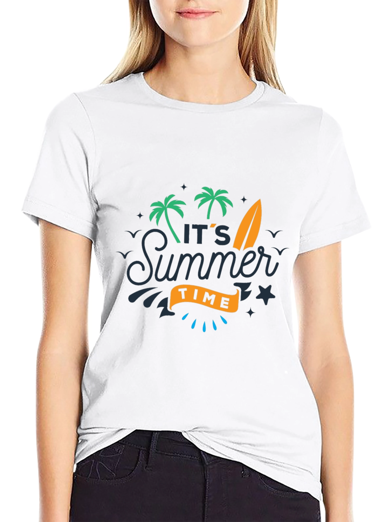 Summer Time Graphic Tee - Black Casual T-Shirt