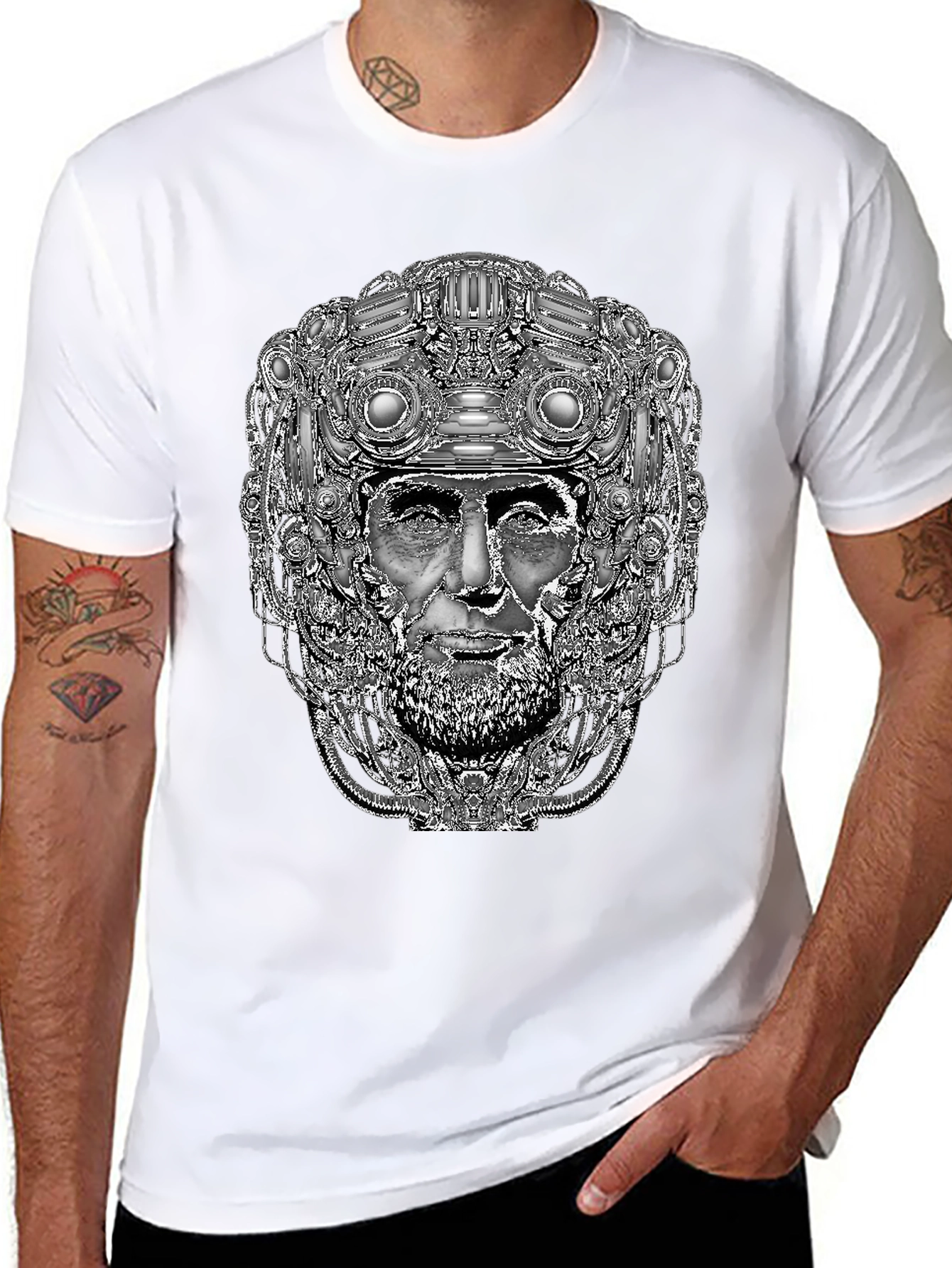 Cyberpunk Lincoln T-Shirt - Unique Graphic Tee