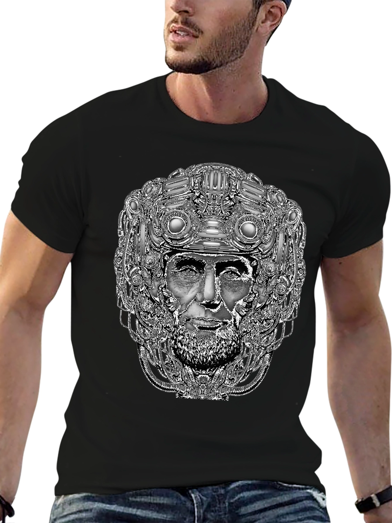 Cyberpunk Lincoln T-Shirt - Unique Graphic Tee