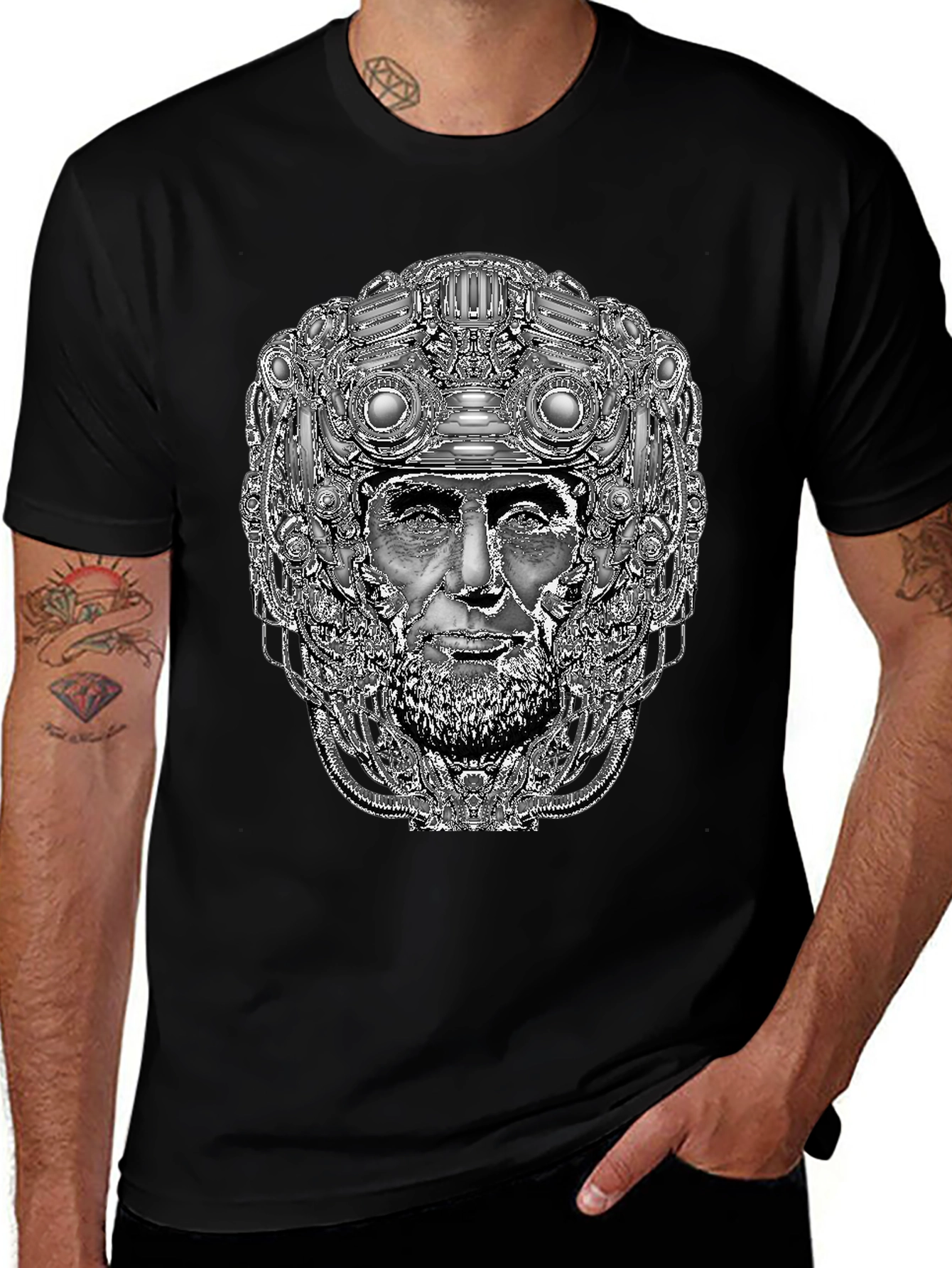Cyberpunk Lincoln T-Shirt - Unique Graphic Tee