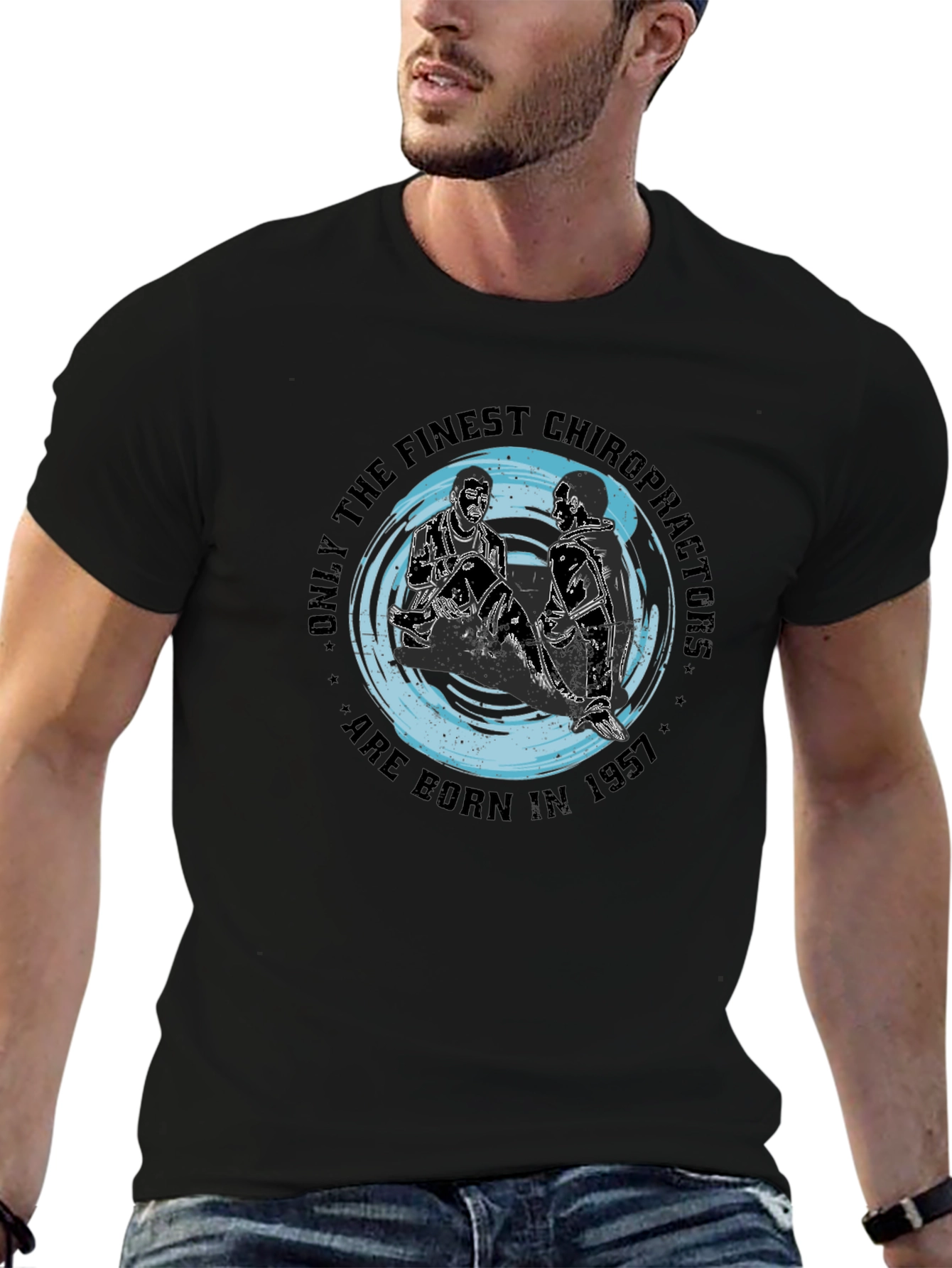 Finest Chiropractors 1957 Black Graphic Tee