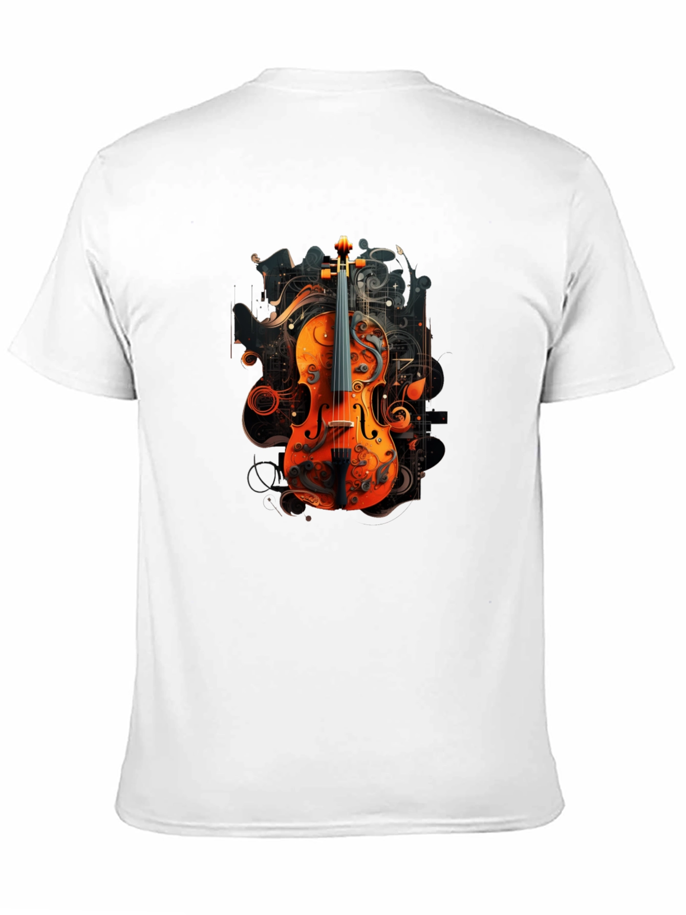 Violin Art Graphic Black T-Shirt