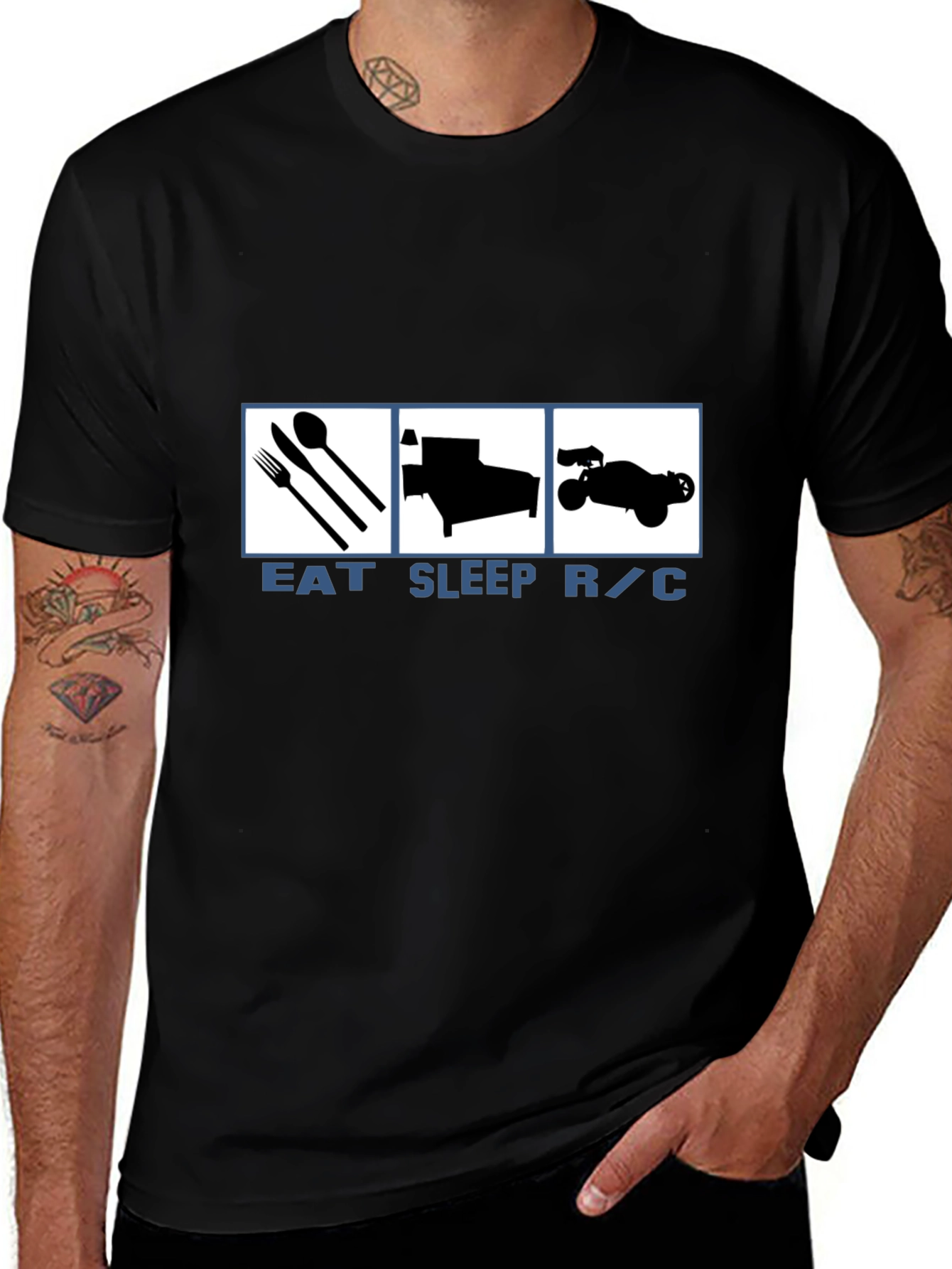 Eat Sleep R/C Black Graphic Tee