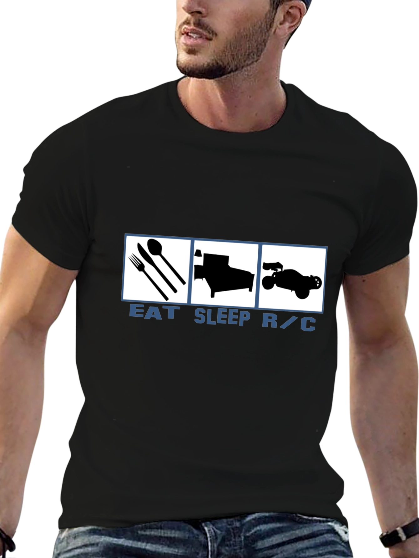 Eat Sleep R/C Black Graphic Tee